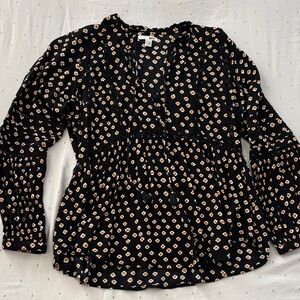Amuse Society Floral Black Women's Top